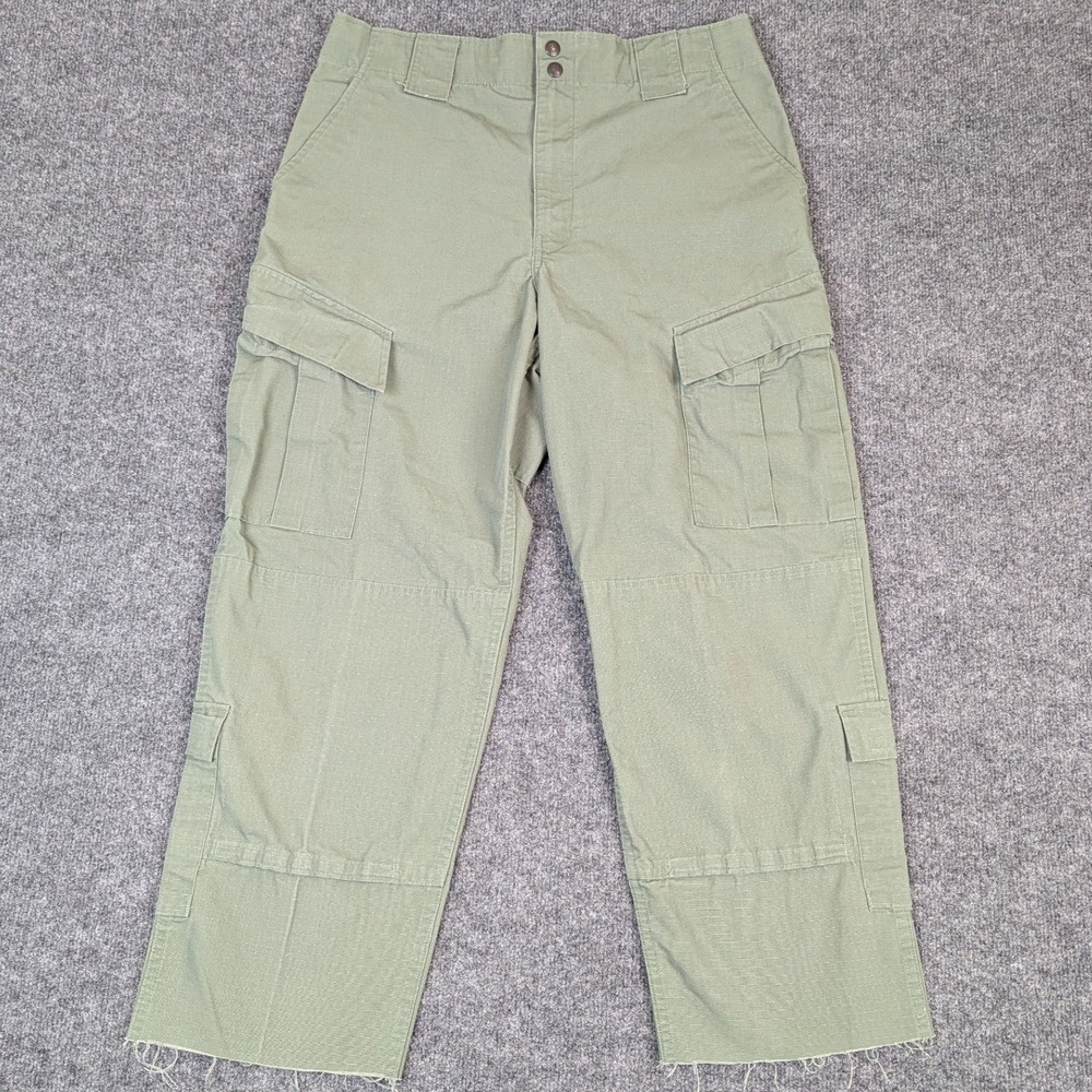 Propper Mens Tactical Cargo Pants Olive Green 34L Raw Hem Utility Pockets